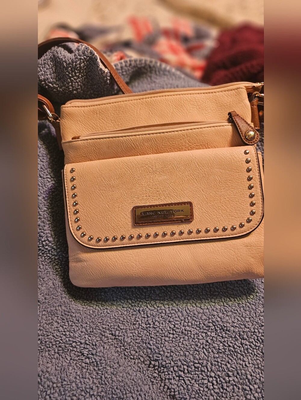 Marc New York Peach Crossbody Bag with Studded Flap